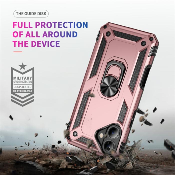 Bild 5, iPhone 17 Skal Shockproof Hybrid Ring Roséguld
