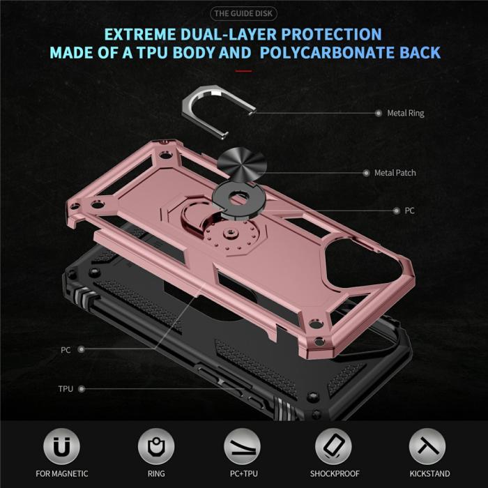 Bild 6, iPhone 17 Skal Shockproof Hybrid Ring Roséguld