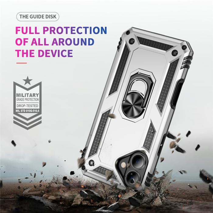 Bild 5, iPhone 17 Skal Shockproof Hybrid Ring Silver