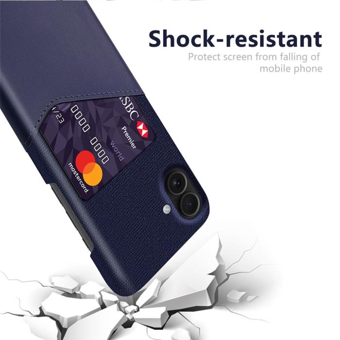 Bild 2, iPhone 17 Skal Med Kortfack Läder Blå