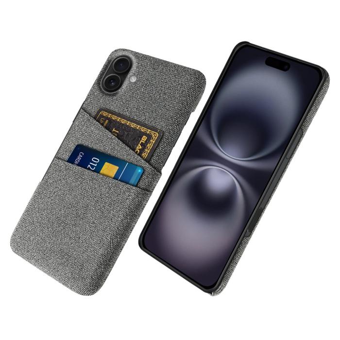 Bild 1, iPhone 17 Skal Med Kortfack Tygbelagt Grå