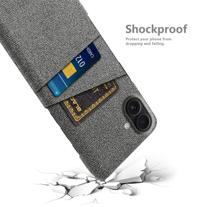 Bild 4, iPhone 17 Skal Med Kortfack Tygbelagt Grå