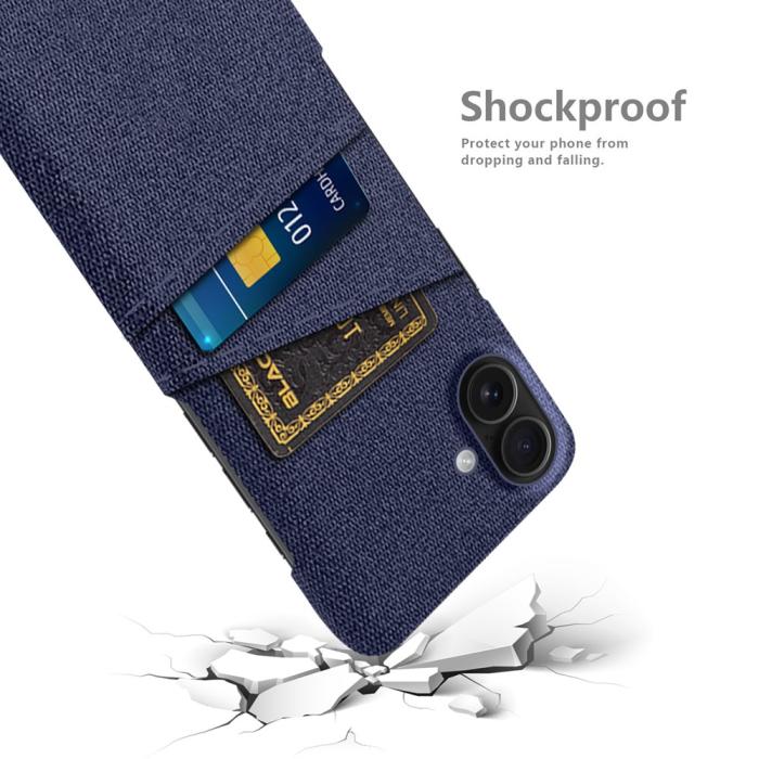 Bild 4, iPhone 17 Skal Med Kortfack Tygbelagt Blå