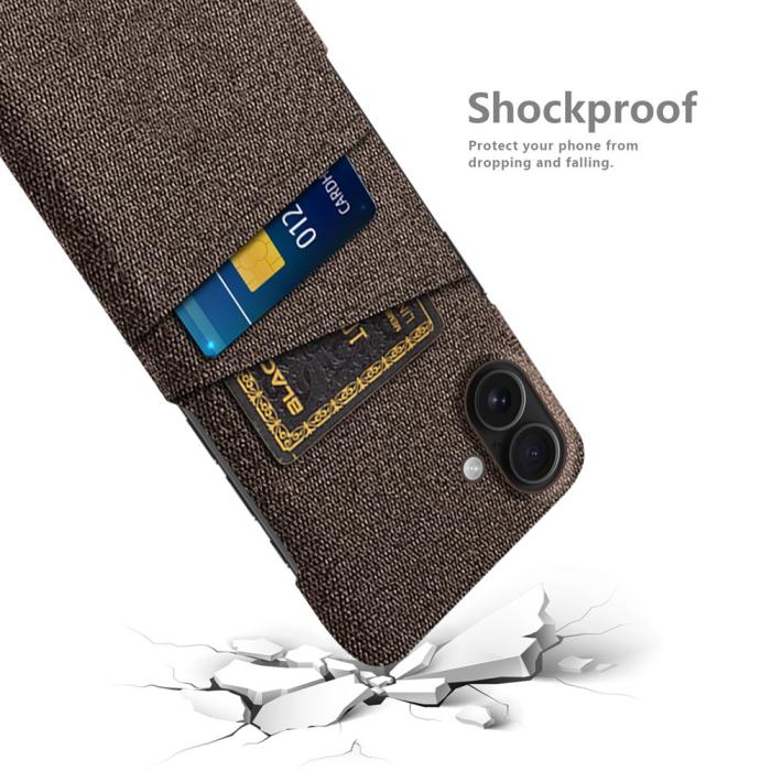 Bild 4, iPhone 17 Skal Med Kortfack Tygbelagt Brun