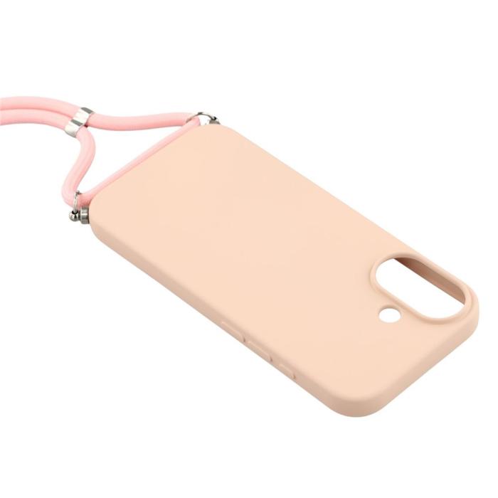 Bild 4, iPhone 17 Skal TPU Med Mobilsnöre Rosa