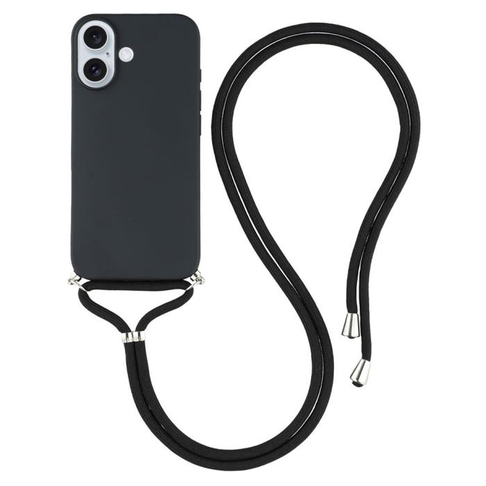 Bild 1, iPhone 17 Skal TPU Med Mobilsnöre Svart