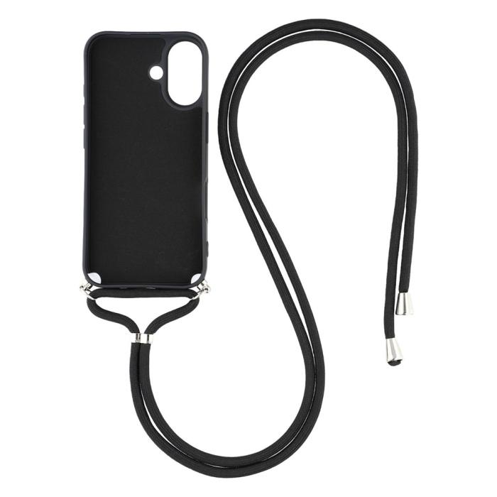 Bild 2, iPhone 17 Skal TPU Med Mobilsnöre Svart