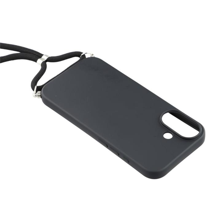 Bild 4, iPhone 17 Skal TPU Med Mobilsnöre Svart