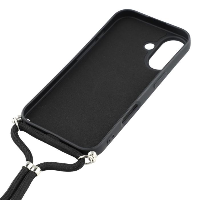 Bild 5, iPhone 17 Skal TPU Med Mobilsnöre Svart