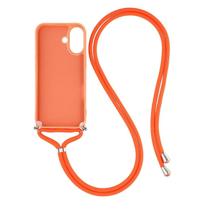 Bild 2, iPhone 17 Skal TPU Med Mobilsnöre Orange