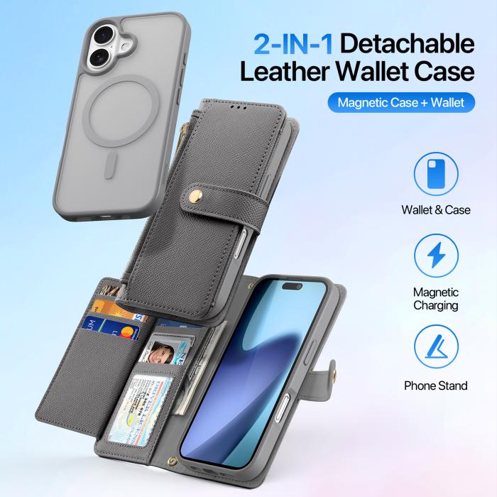 Bild 3, DUX DUCIS iPhone 17 2in1 Magnet Fodral Lawa Series Grå