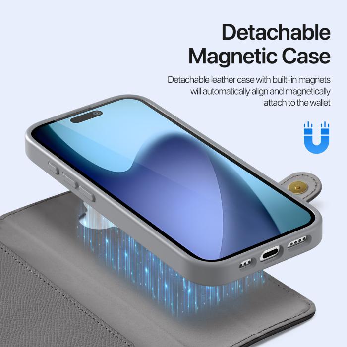 Bild 5, DUX DUCIS iPhone 17 2in1 Magnet Fodral Lawa Series Grå