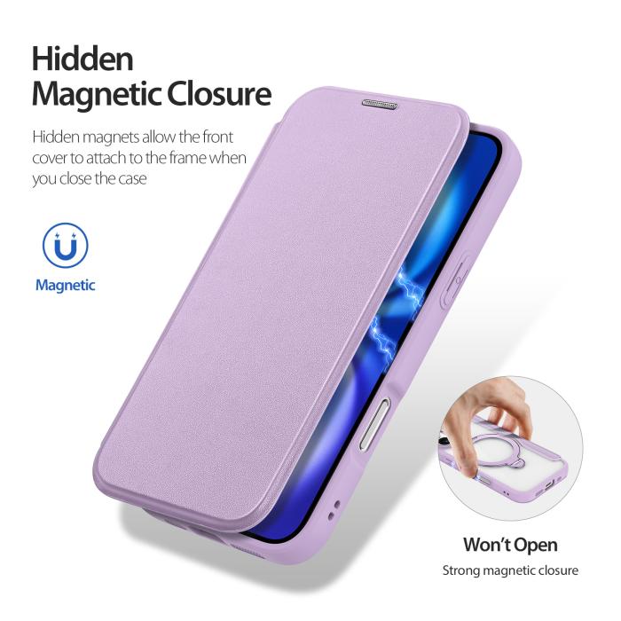 Bild 6, DUX DUCIS iPhone 17 Fodral MagSafe Kickstand Skin X Pro Lila