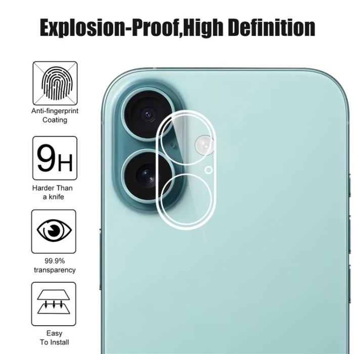 Bild 4, iPhone 17 Linsskydd Härdat Glas Transparent