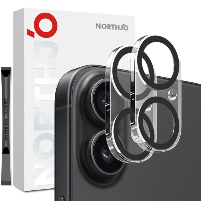 Bild 1, NORTHJO iPhone 17 2-PACK Linsskydd Härdat Glas