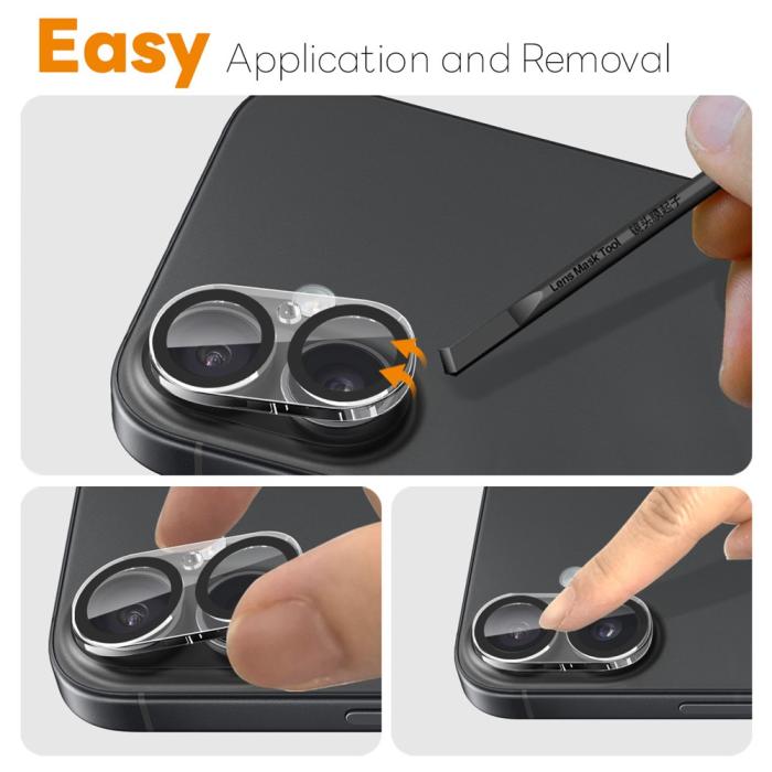 Bild 3, NORTHJO iPhone 17 2-PACK Linsskydd Härdat Glas