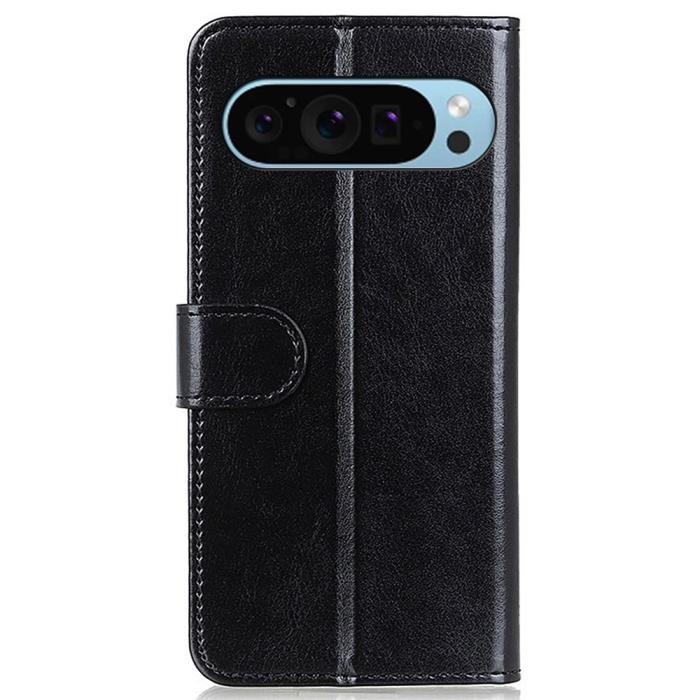 Bild 6, Google Pixel 10/10 Pro / 9/9 Pro Fodral Crazy Horse Läder Svart