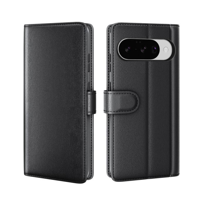 Bild 1, Google Pixel 10 Fodral Premium Äkta Läder Svart