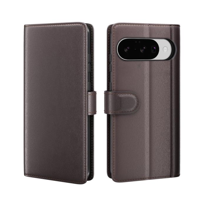 Bild 1, Google Pixel 10 Fodral Premium Äkta Läder Brun