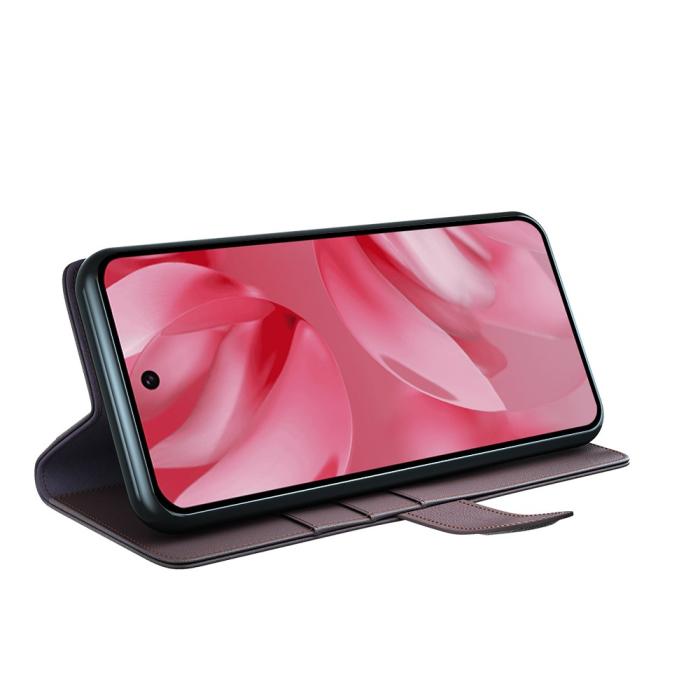 Bild 5, Google Pixel 10 Fodral Premium Äkta Läder Brun