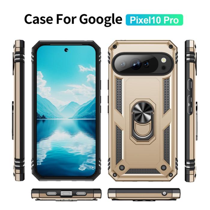 Bild 3, Google Pixel 10 / 10 Pro Skal Armor Ring Hybrid Guld