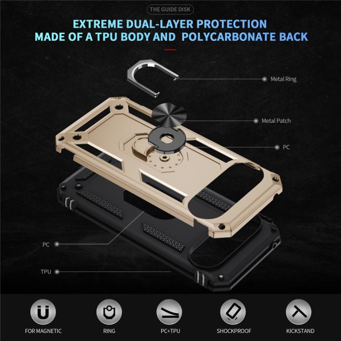 Bild 4, Google Pixel 10 / 10 Pro Skal Armor Ring Hybrid Guld