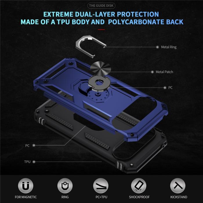 Bild 4, Google Pixel 10 / 10 Pro Skal Armor Ring Hybrid Blå