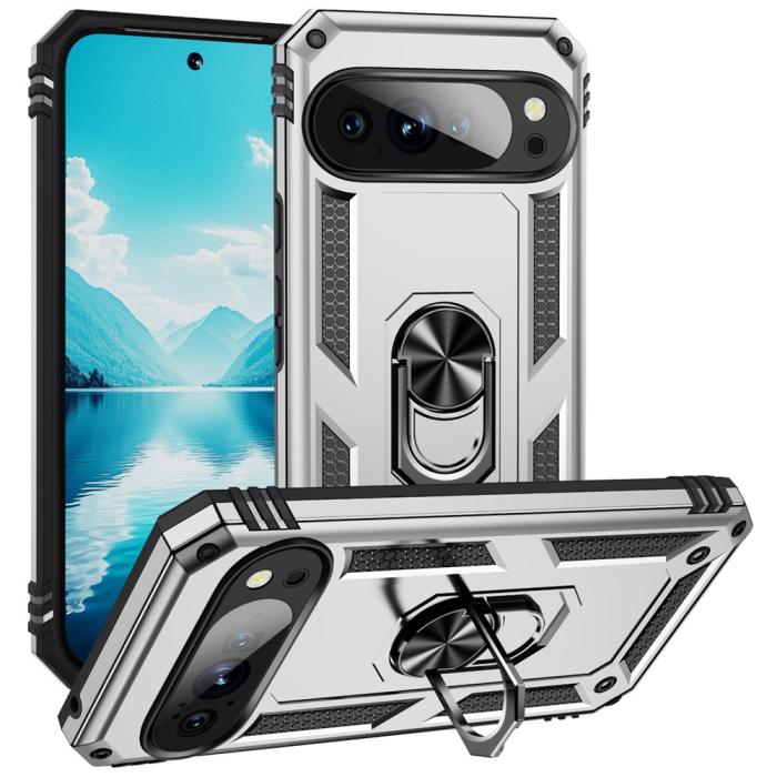 Bild 1, Google Pixel 10 / 10 Pro Skal Armor Ring Hybrid Silver