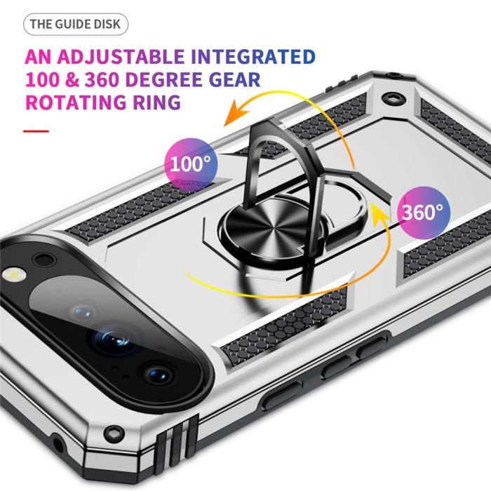 Bild 5, Google Pixel 10 / 10 Pro Skal Armor Ring Hybrid Silver