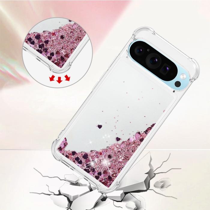 Bild 4, Google Pixel 10 / 10 Pro Skal Glitter Quicksand Roséguld