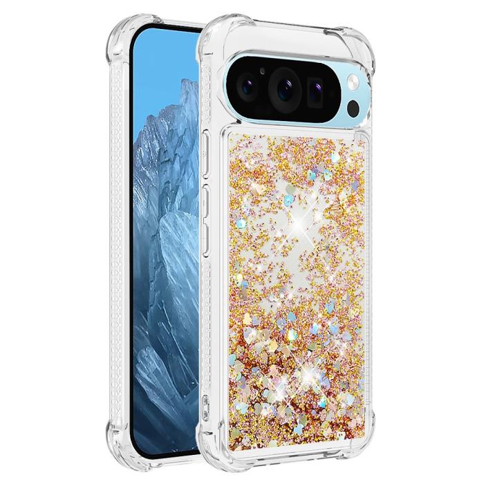 Bild 3, Google Pixel 10 / 10 Pro Skal Glitter Quicksand Guld