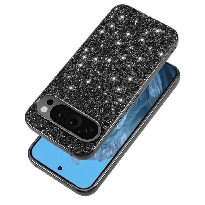 Bild 2, Google Pixel 10 / 10 Pro Skal Glitter Hybrid Svart