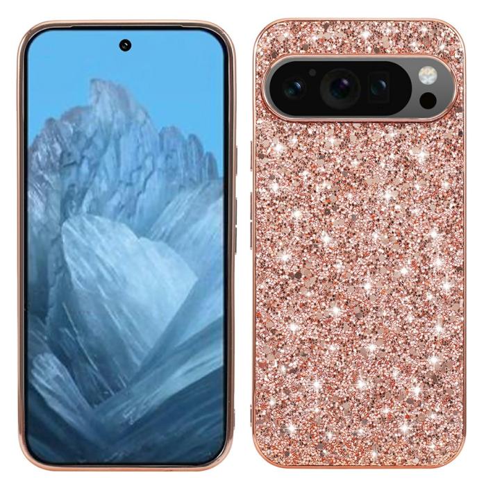Bild 1, Google Pixel 10 / 10 Pro Skal Glitter Hybrid Roséguld
