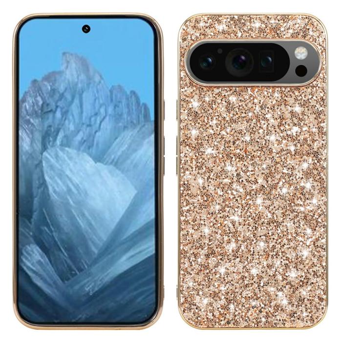 Bild 1, Google Pixel 10 / 10 Pro Skal Glitter Hybrid Guld