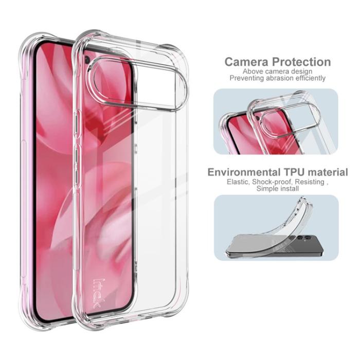 Bild 5, IMAK Google Pixel 10 / 10 Pro Skal TPU Shockproof Transparent