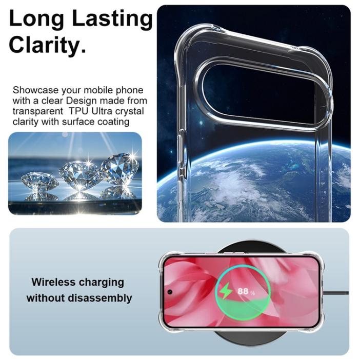 Bild 6, IMAK Google Pixel 10 / 10 Pro Skal TPU Shockproof Transparent