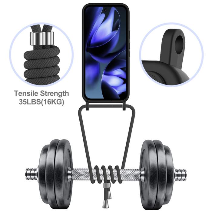 Bild 4, Google Pixel 10 Skal Med Kortfack & Mobilsnöre Silikon Svart