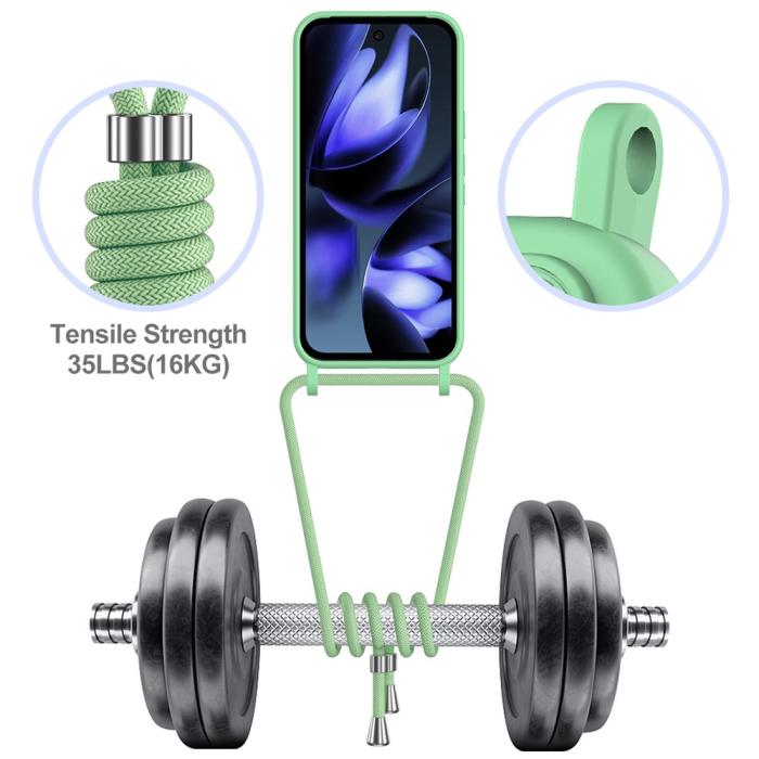Bild 4, Google Pixel 10 Skal Med Kortfack & Mobilsnöre Silikon Grön