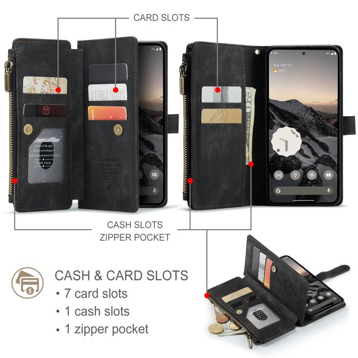 Bild 3, CASEME Google Pixel 10/10 Pro Fodral Multifunktionell Svart