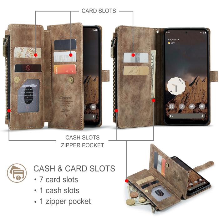 Bild 3, CASEME Google Pixel 10/10 Pro Fodral Multifunktionell Brun