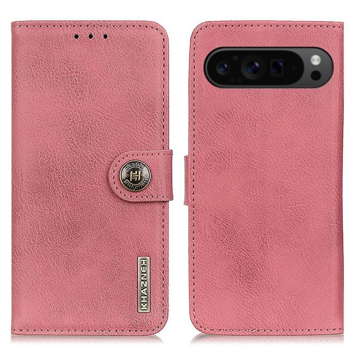 Bild 1, KHAZNEH Google Pixel 10 Pro XL/ 9 Pro XL Fodral Läder Rosa