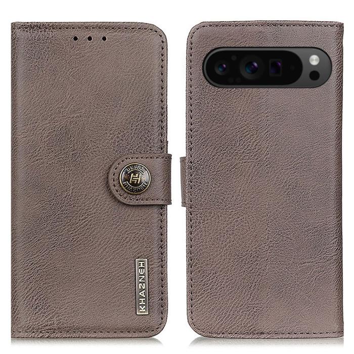 Bild 1, KHAZNEH Google Pixel 10 Pro XL/ 9 Pro XL Fodral Läder Khaki