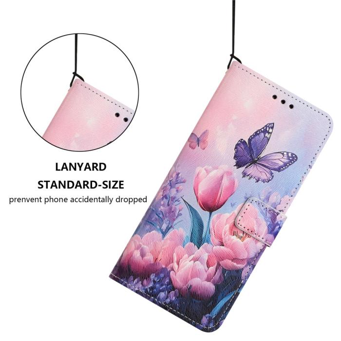 Bild 4, Samsung Galaxy A17 / A16 / A26 Fodral Med Tryck Rosa Blommor