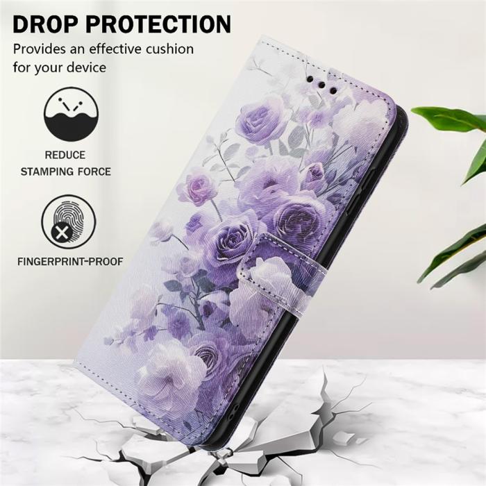 Bild 5, Samsung Galaxy A17 / A16 / A26 Fodral Med Tryck Lila Rosor