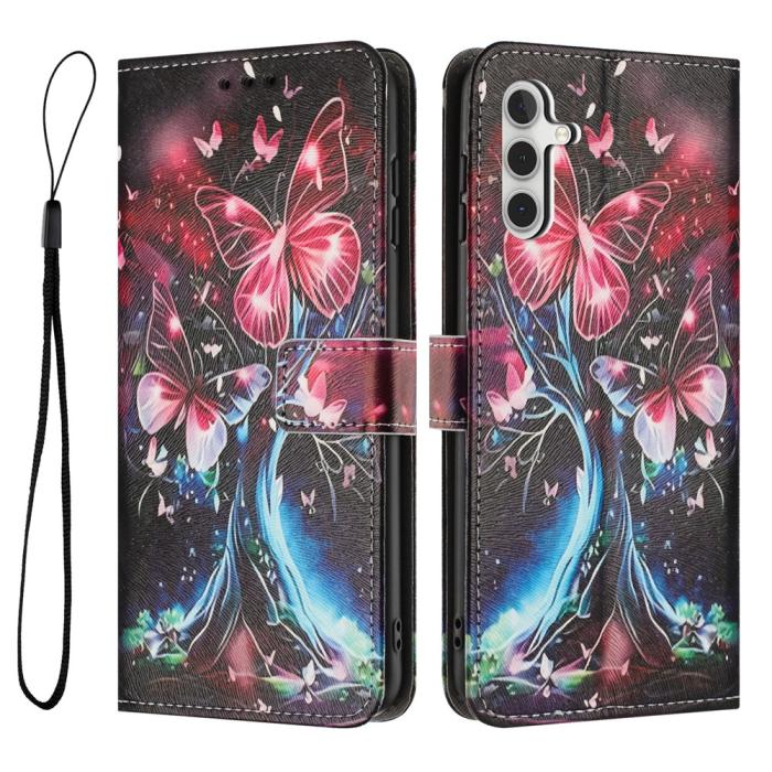 Bild 1, Samsung Galaxy A17 / A16 / A26 Fodral Med Tryck Fjäril / Träd