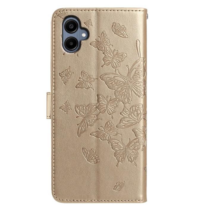 Bild 5, Samsung Galaxy A07 Fodral Med Fjäril Tryck Guld