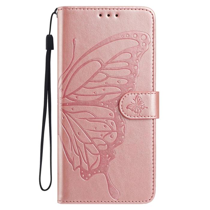Bild 4, Samsung Galaxy A07 Fodral Med Fjäril Tryck Roséguld