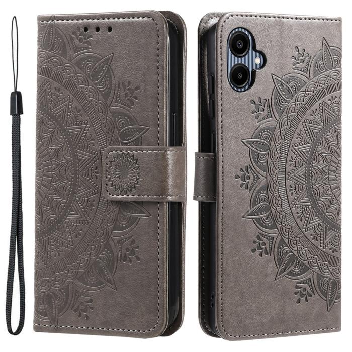 Bild 1, Samsung Galaxy A07 Fodral Mandala Läder Grå