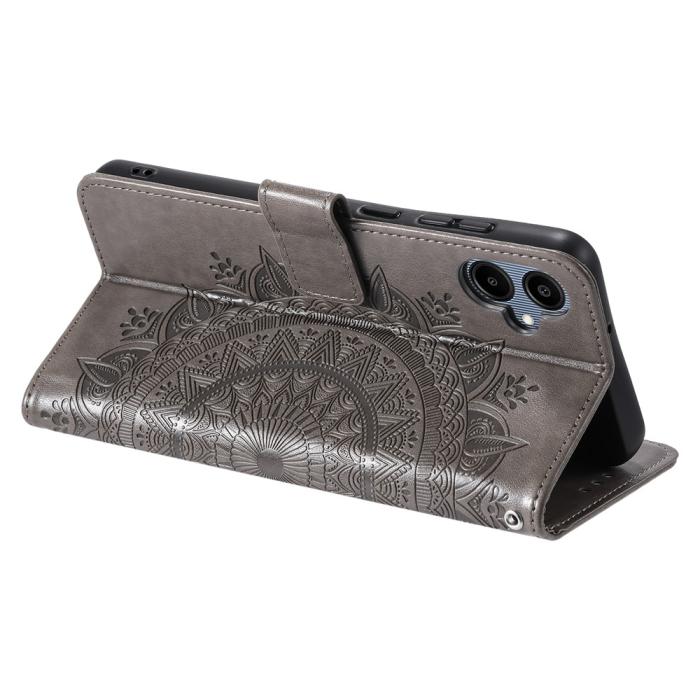 Bild 4, Samsung Galaxy A07 Fodral Mandala Läder Grå
