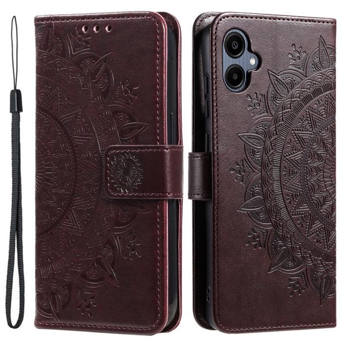 Bild 1, Samsung Galaxy A07 Fodral Mandala Läder Brun